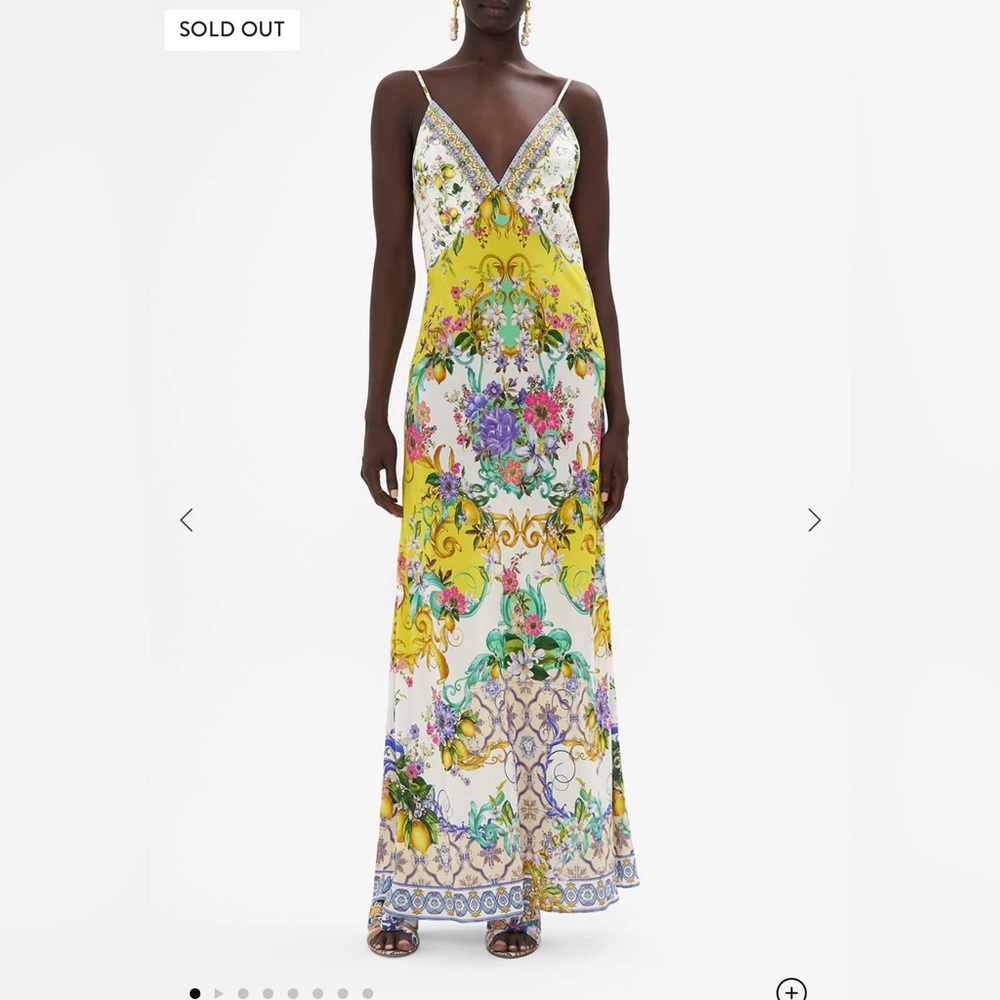 Camilla Floral Maxi Dress in Yellow and White